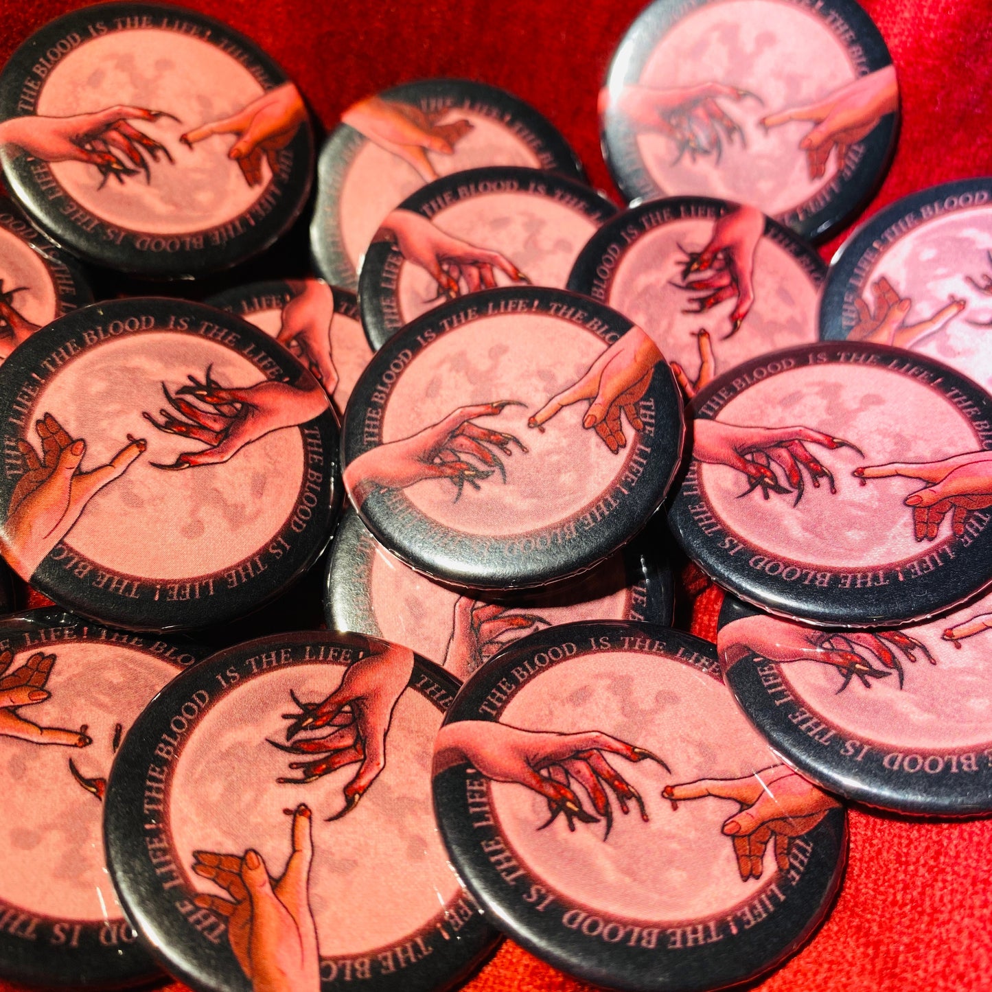 The Blood Is The Life - Gothic Button Pin Badge