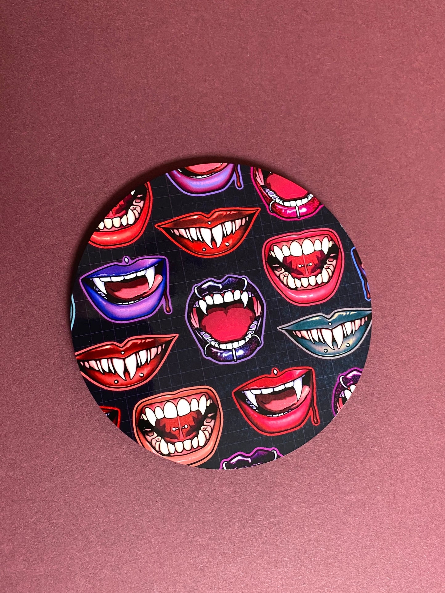 Fangs Coaster - Drink Coasters | Gothic Art Coasters | Home Decor