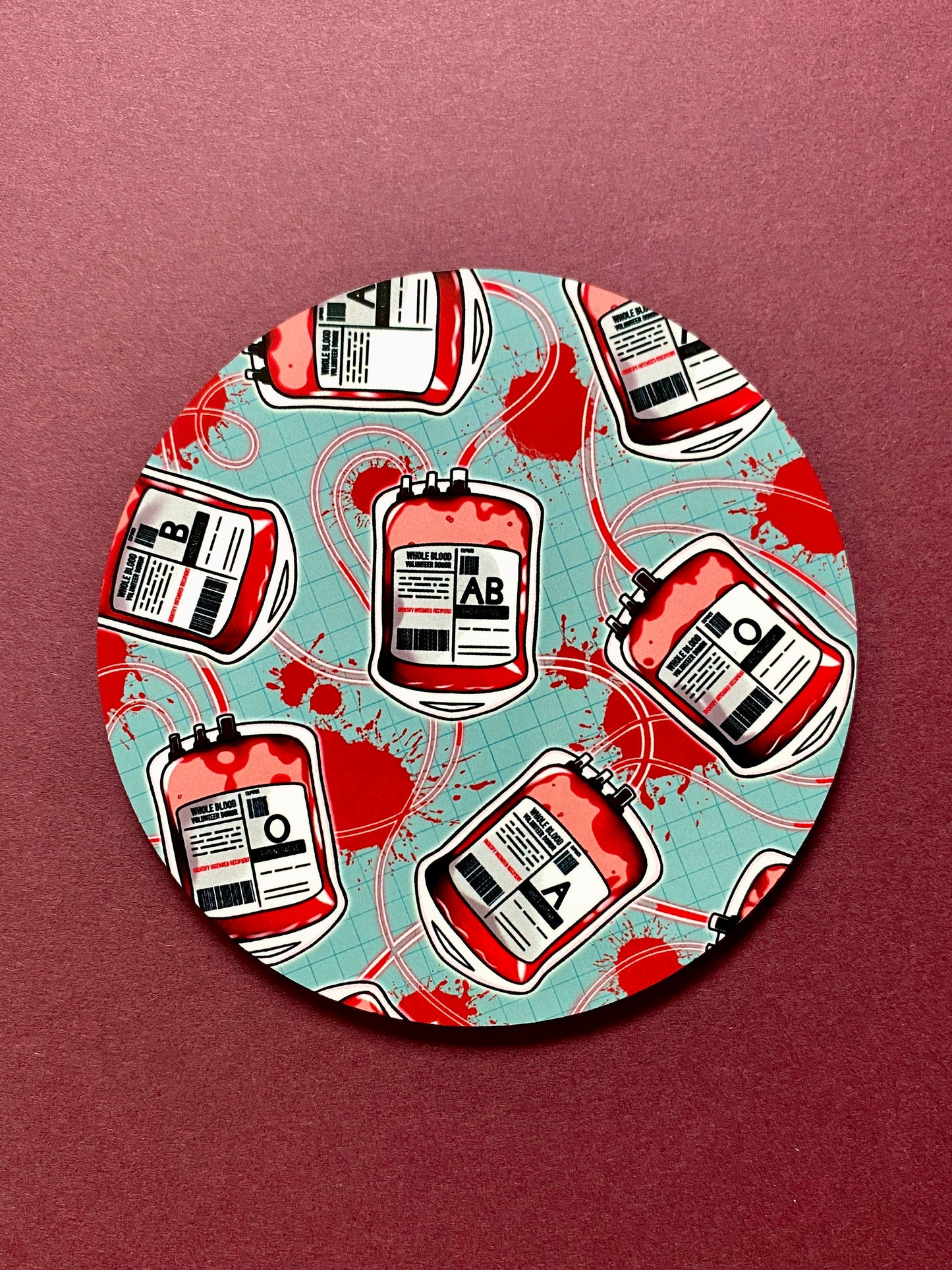 Blood Bag Coaster - Drink Coasters | Gothic Art Coasters | Home Decor