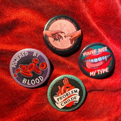 You're Just My Type - Gothic Button Pin Badge