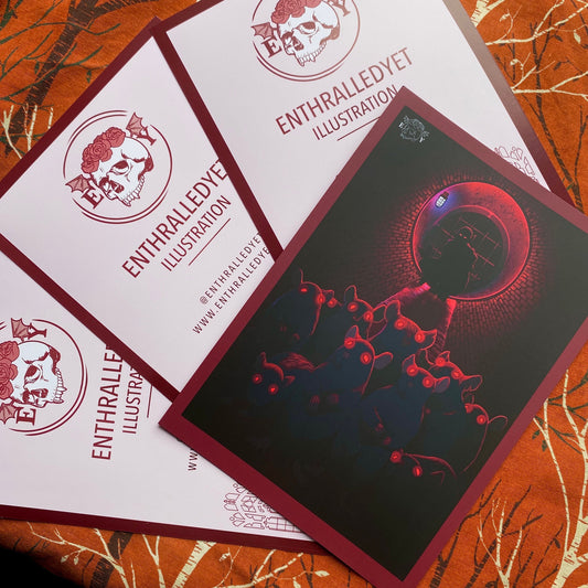 The Mischief RED [Limited Edition] - Gothic Print (Postcard / A5)