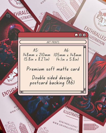 The Murder RED [Limited Edition] - Gothic Print (Postcard / A5)