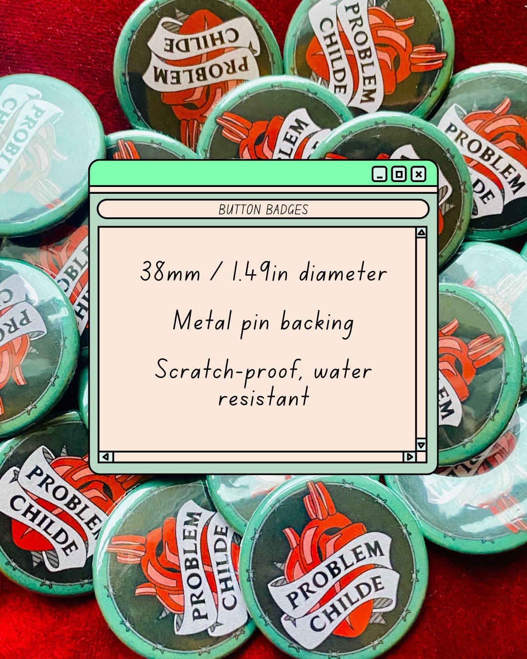 Gothic Button Pin Badges [COLLECTION OF 4]