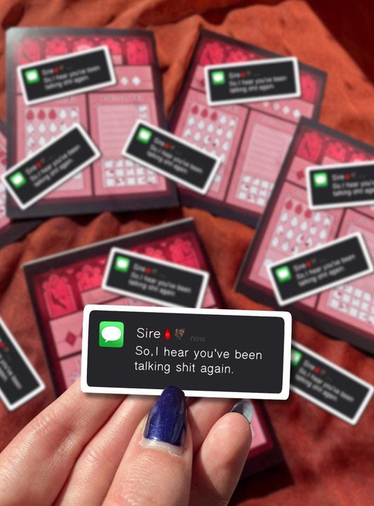 Busted Text - Vampire Sticker