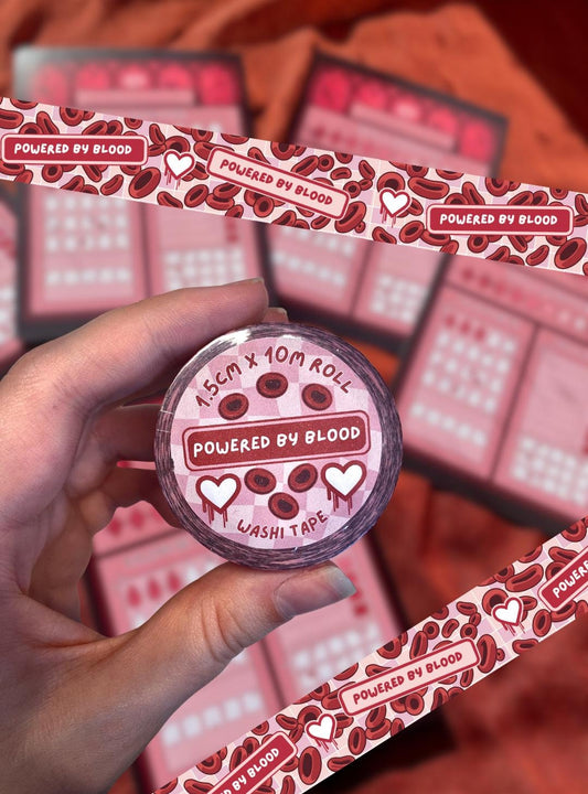 Powered By Blood - Gothic Vampire Washi Tape