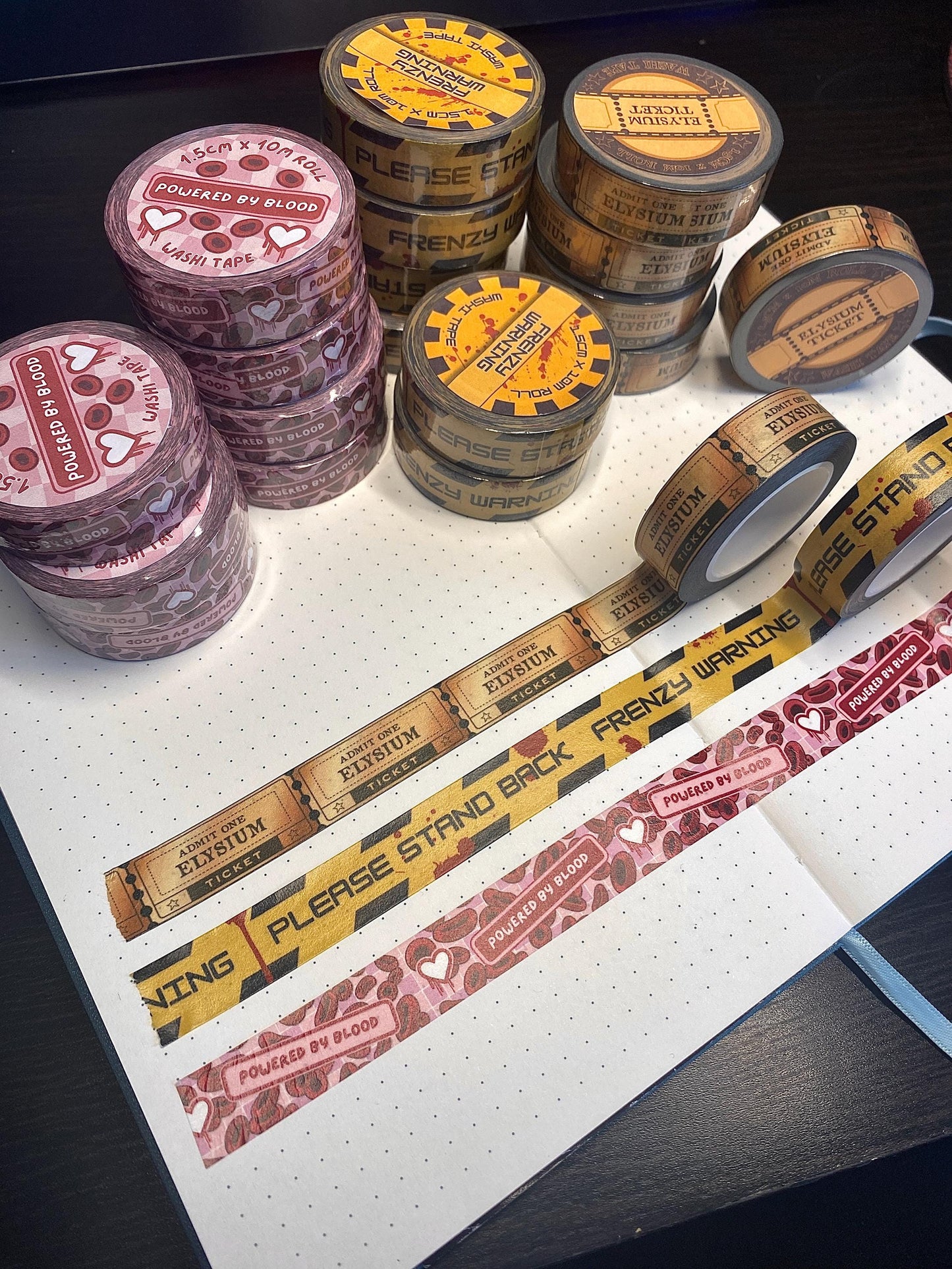 Powered By Blood - Gothic Vampire Washi Tape