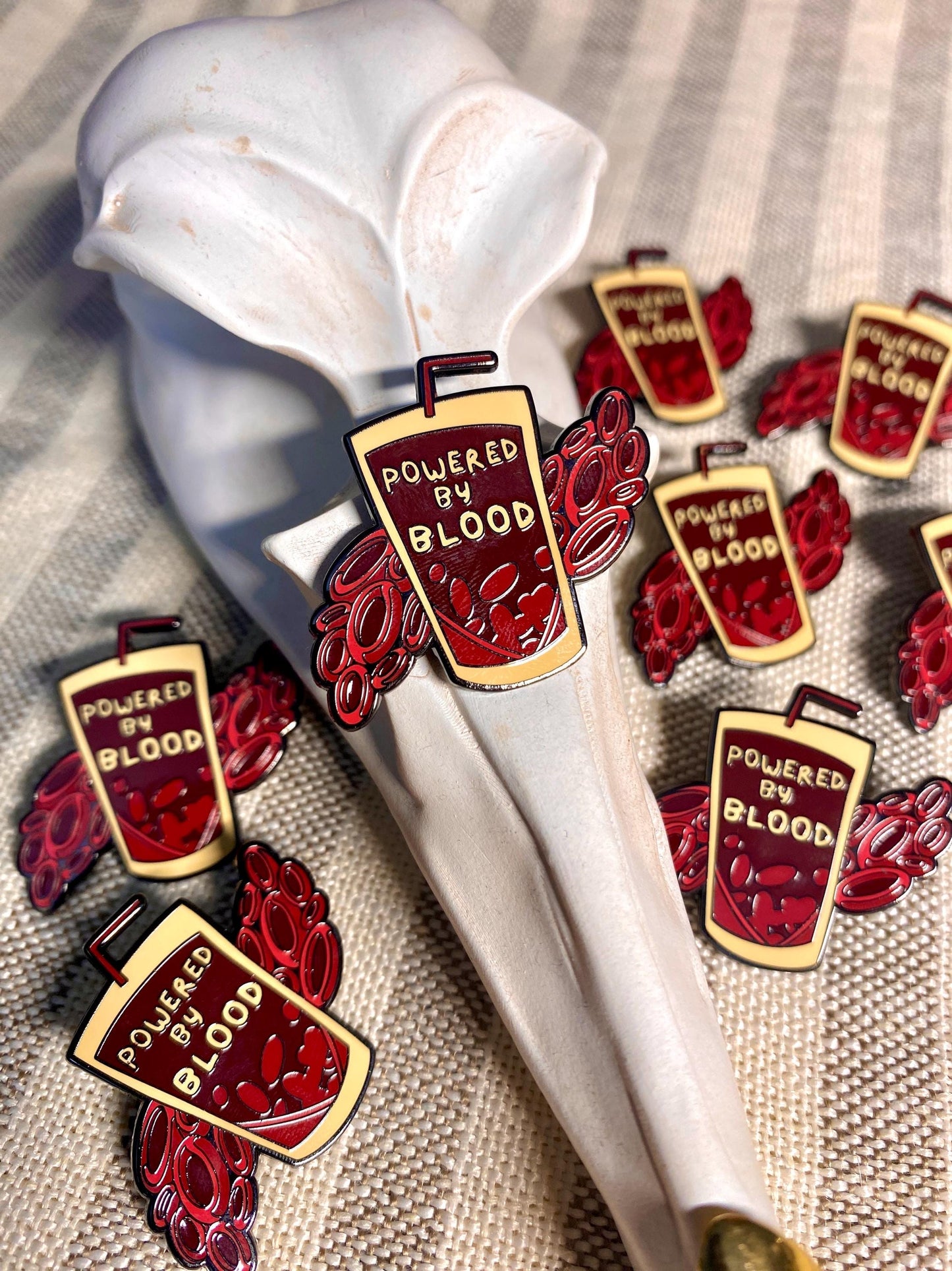 Powered By Blood - Gothic Vampire Enamel Pin Badge