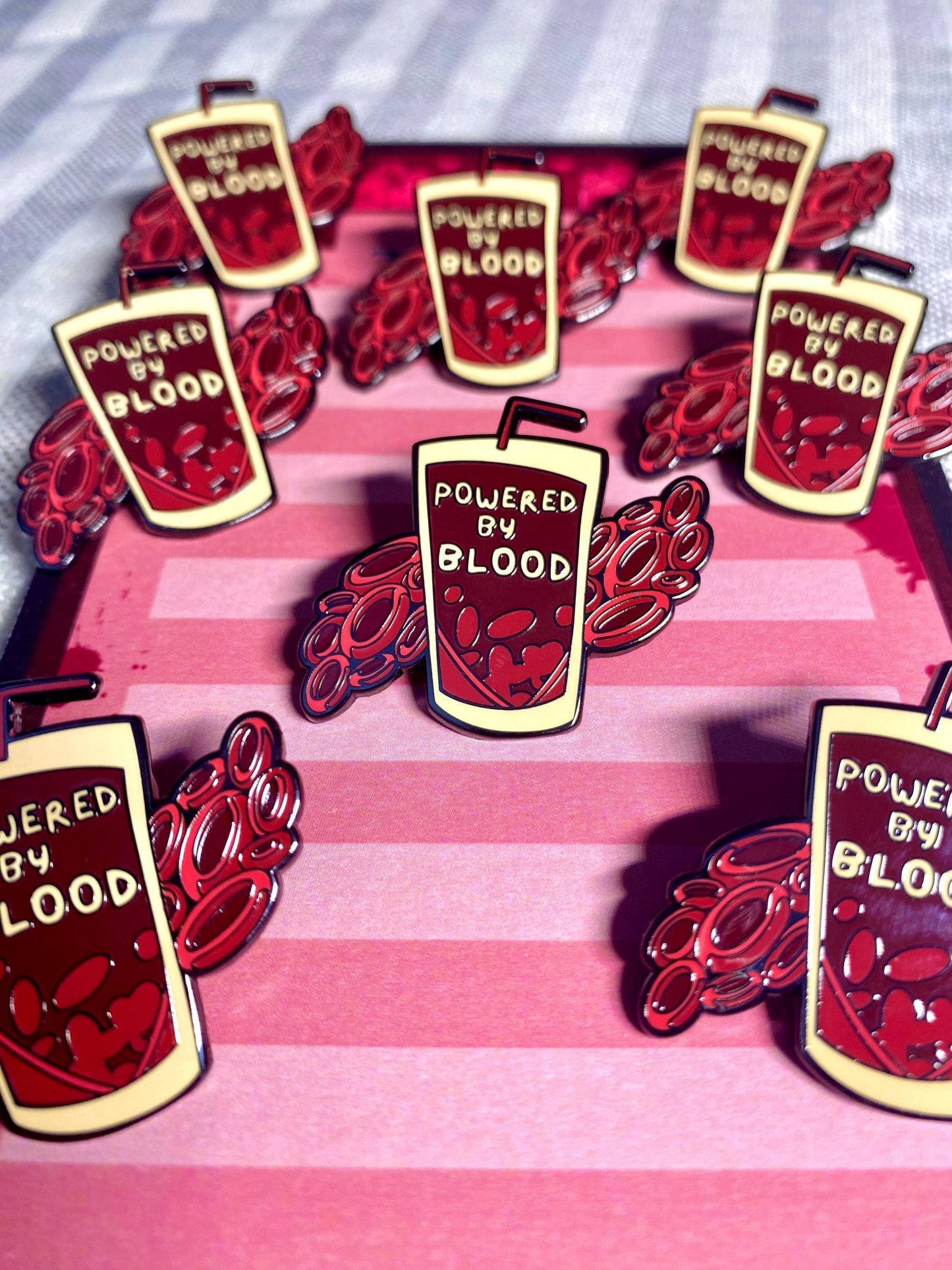 Powered By Blood - Gothic Vampire Enamel Pin Badge