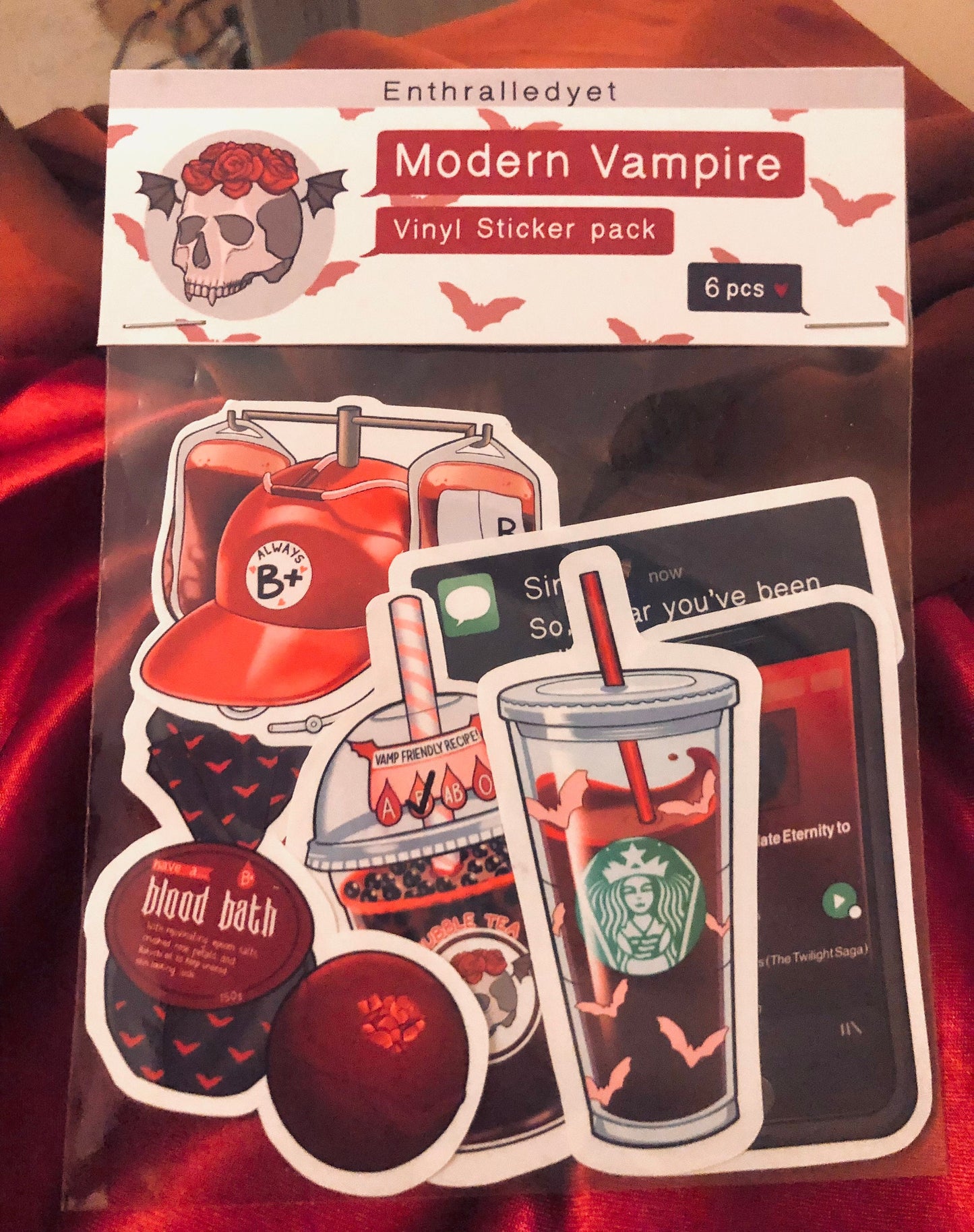 Busted Text - Vampire Sticker (Glossy)