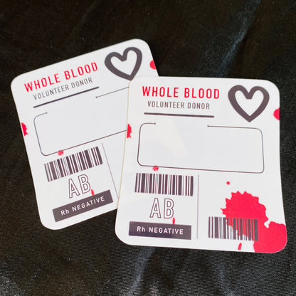 Blood Bag Waterbottle Stickers (x2)