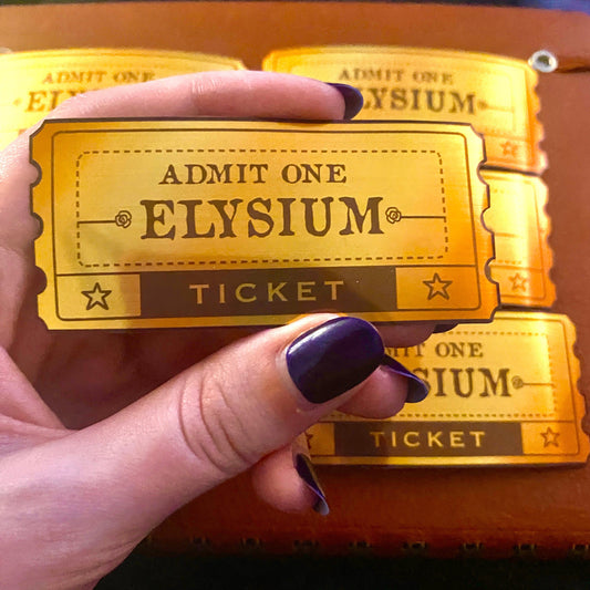 Elysium Ticket - Shiny Sticker (Gold)