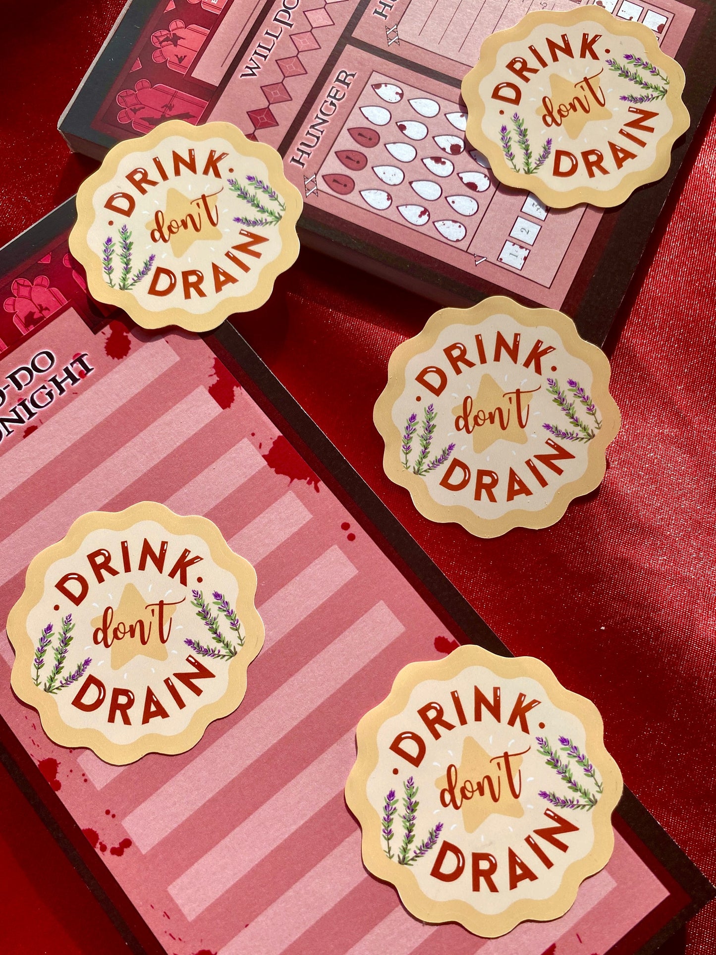 Drink, Don't Drain - Gothic Vampire Self-Love Sticker