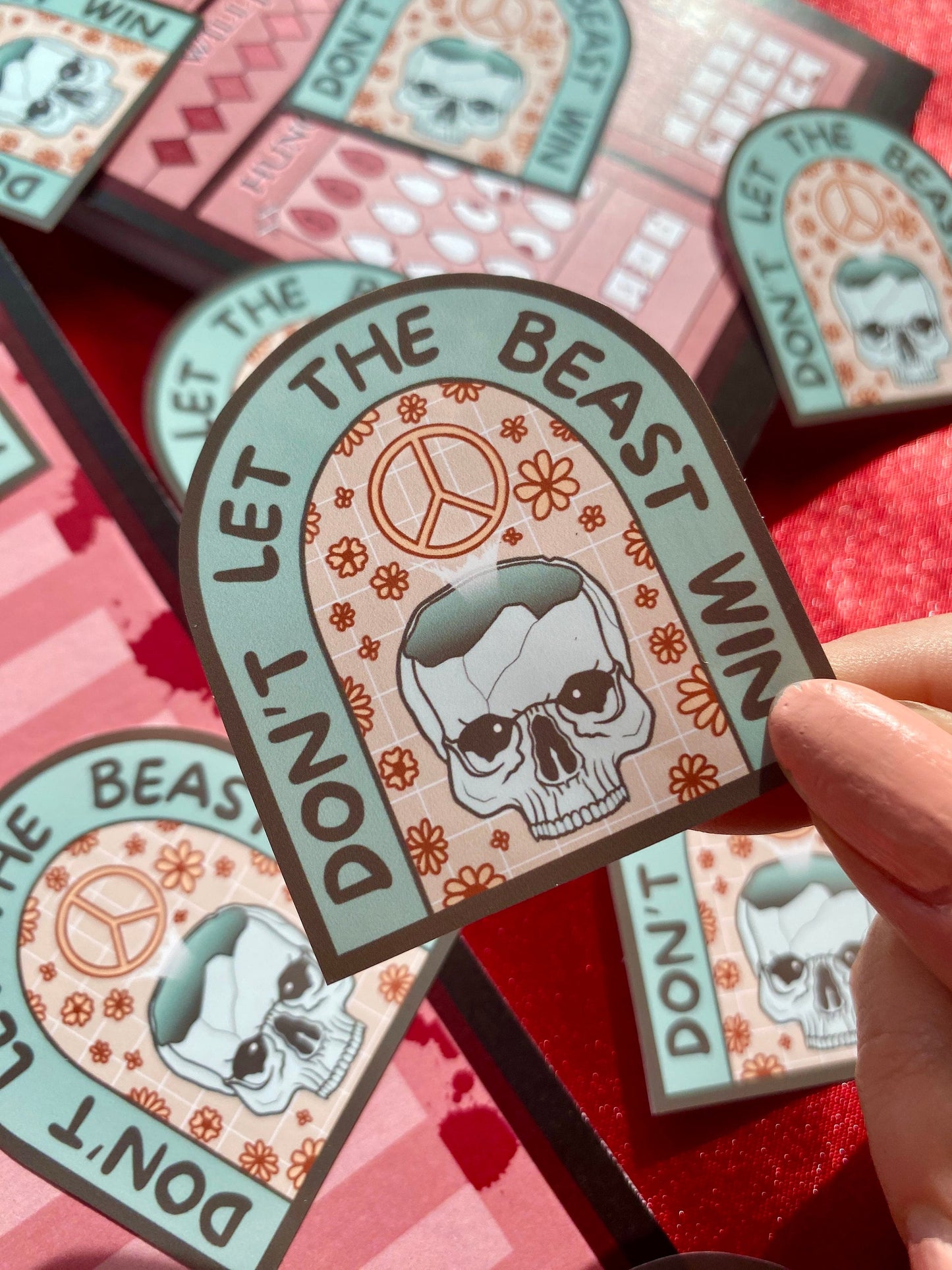 Don't Let the Beast Win - Gothic Vampire Self-Love Sticker