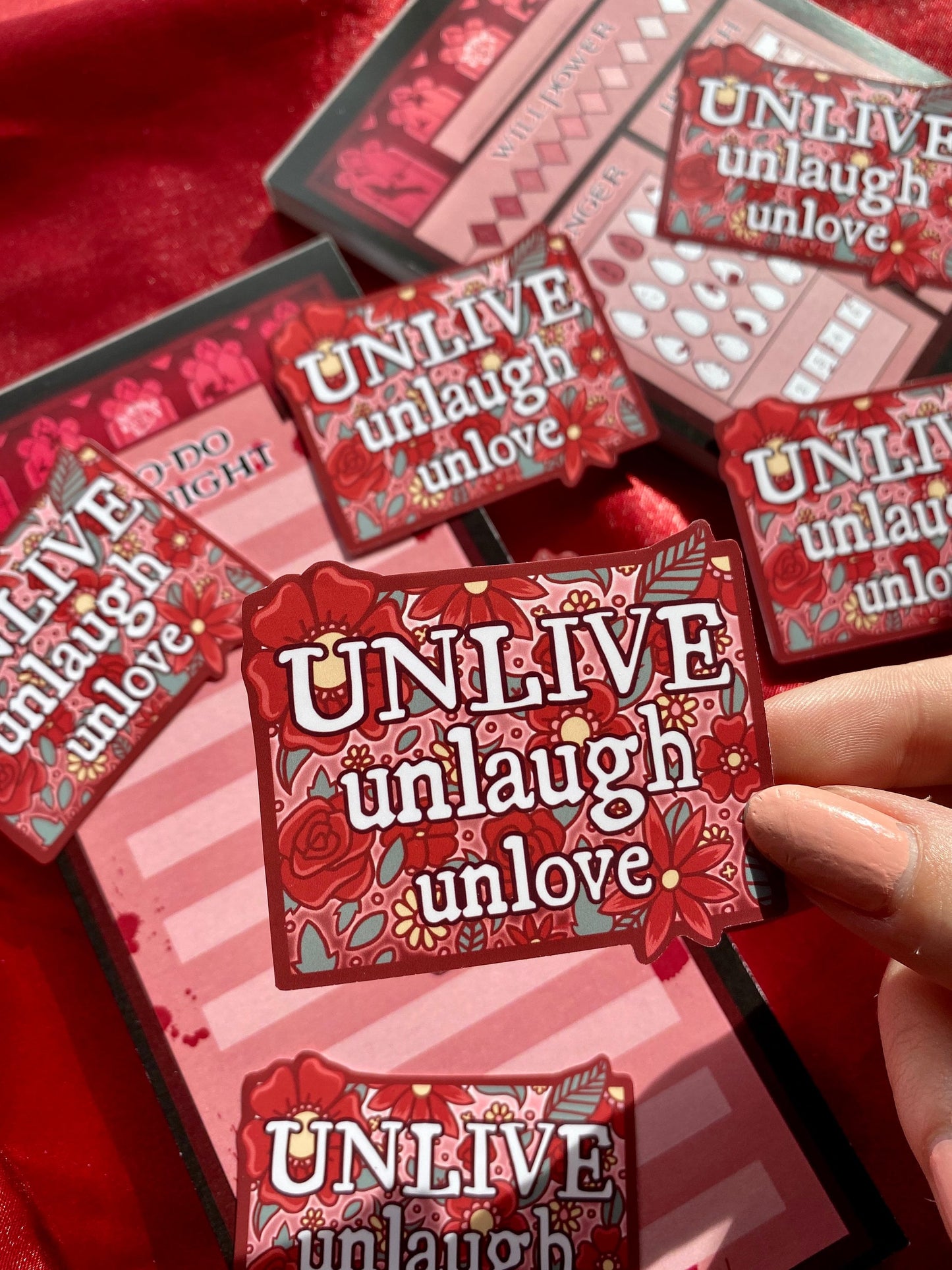 Unlive, Unlaugh, Unlove - Gothic Vampire Self-Love Sticker