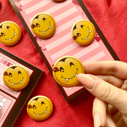 Happy Vampire - Gothic Button Pin Badge