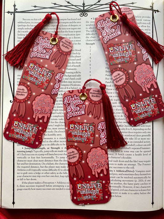 Undead Affirmations - Gothic Self-Love Bookmark (Red)