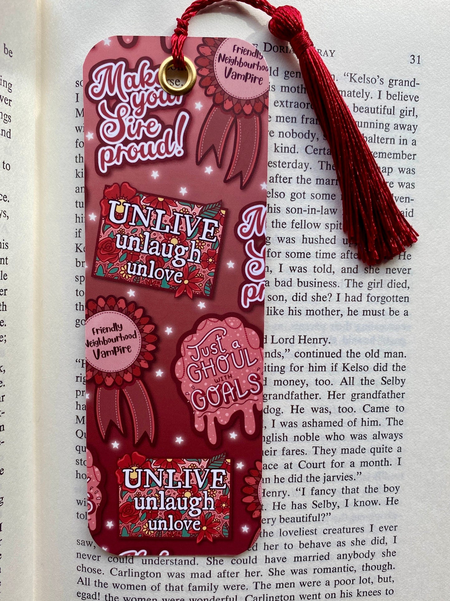 Undead Affirmations - Gothic Self-Love Bookmark (Red)