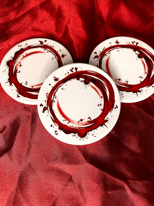 Bloodied Coaster - Ceramic/MDF Gothic Vampire Horror Coaster